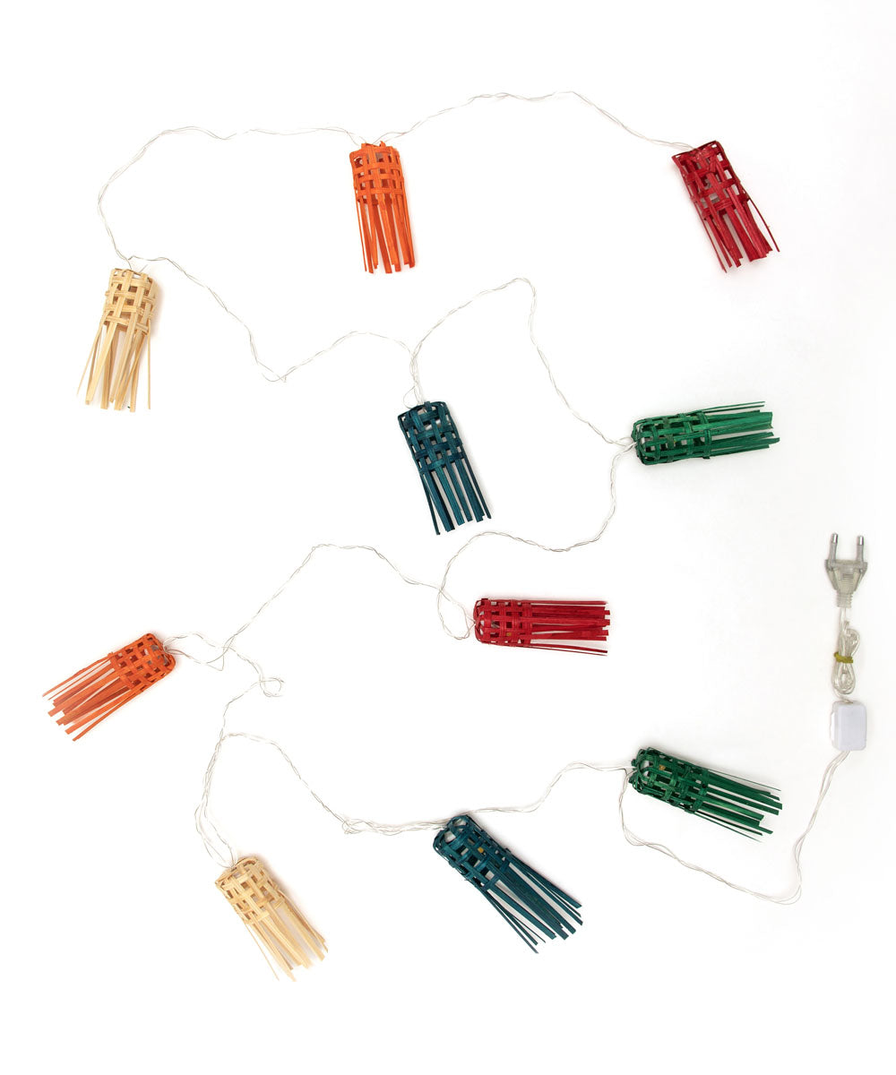 Multicoloured Frill Handcrafted bamboo String Light