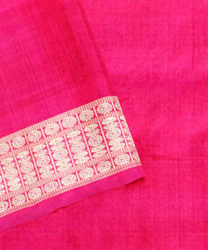 Brown pink silk handloom bomkai saree