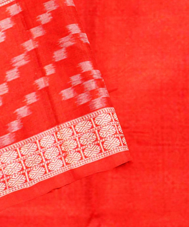 Lawn green red silk handloom bomkai saree