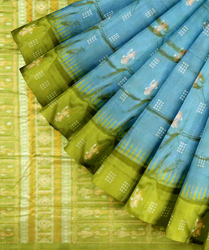 Artichoke acid green silk handloom bomkai saree