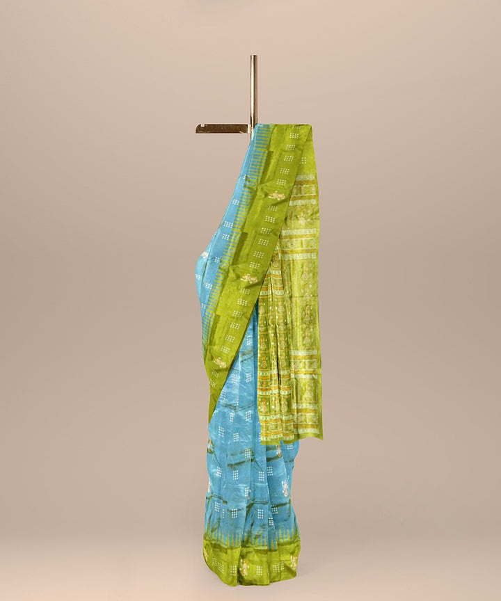 Artichoke acid green silk handloom bomkai saree