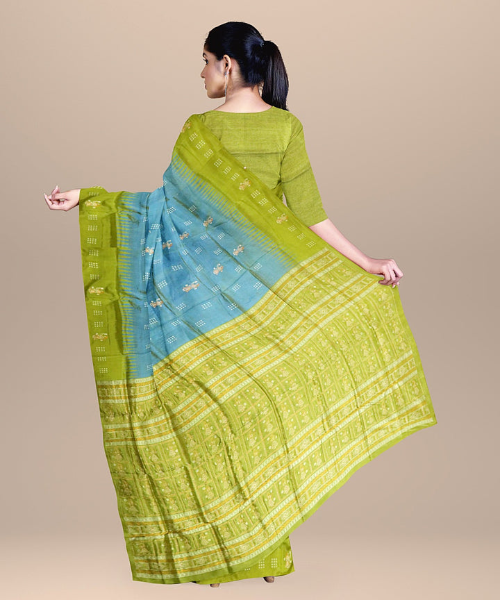 Artichoke acid green silk handloom bomkai saree