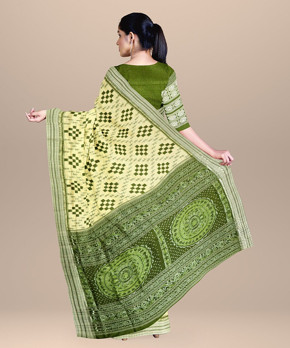 Blond bronze yellow silk handloom sambalpuri saree