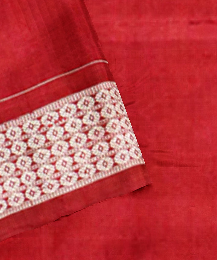 Navy blue maroon silk handloom sambalpuri saree