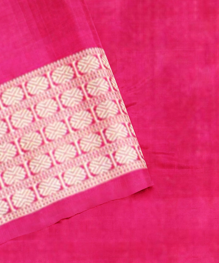 English violet cerise pink silk handloom sambalpuri saree