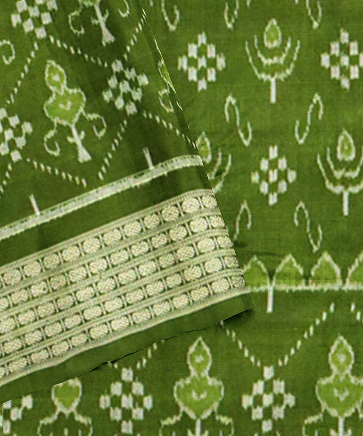 Black army green silk handloom sambalpuri saree