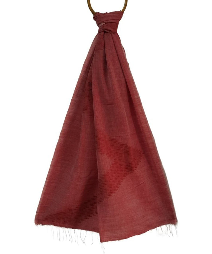 Red stripe handwoven cotton bengal stole