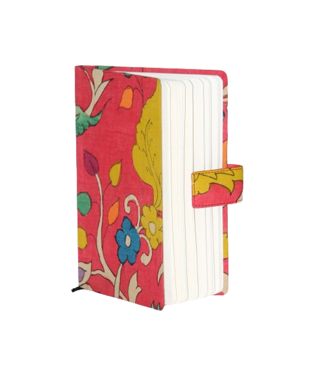 Red cotton hand printed kalamkari diary