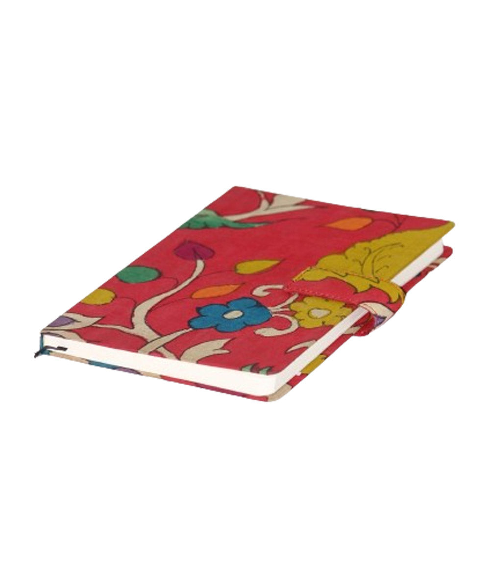 Red cotton hand printed kalamkari diary