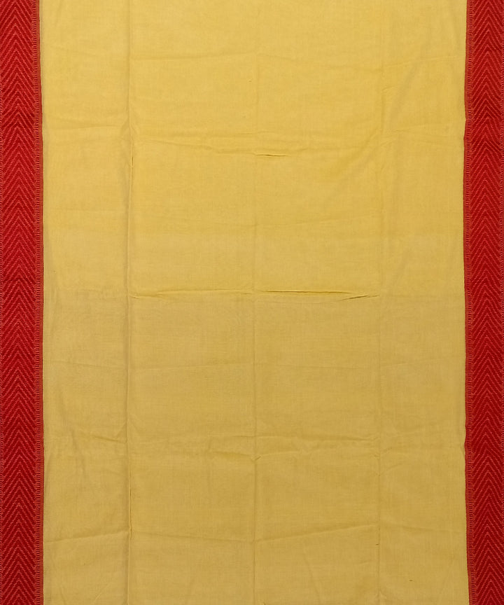 Yellow red cotton handloom bengal saree