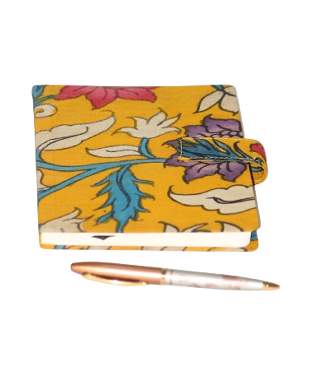 Yellow cotton hand printed kalamkari diary