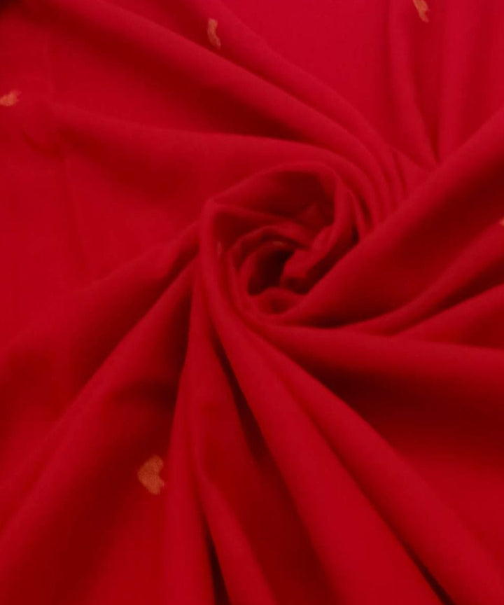 Red handwoven cotton jamdani fabric