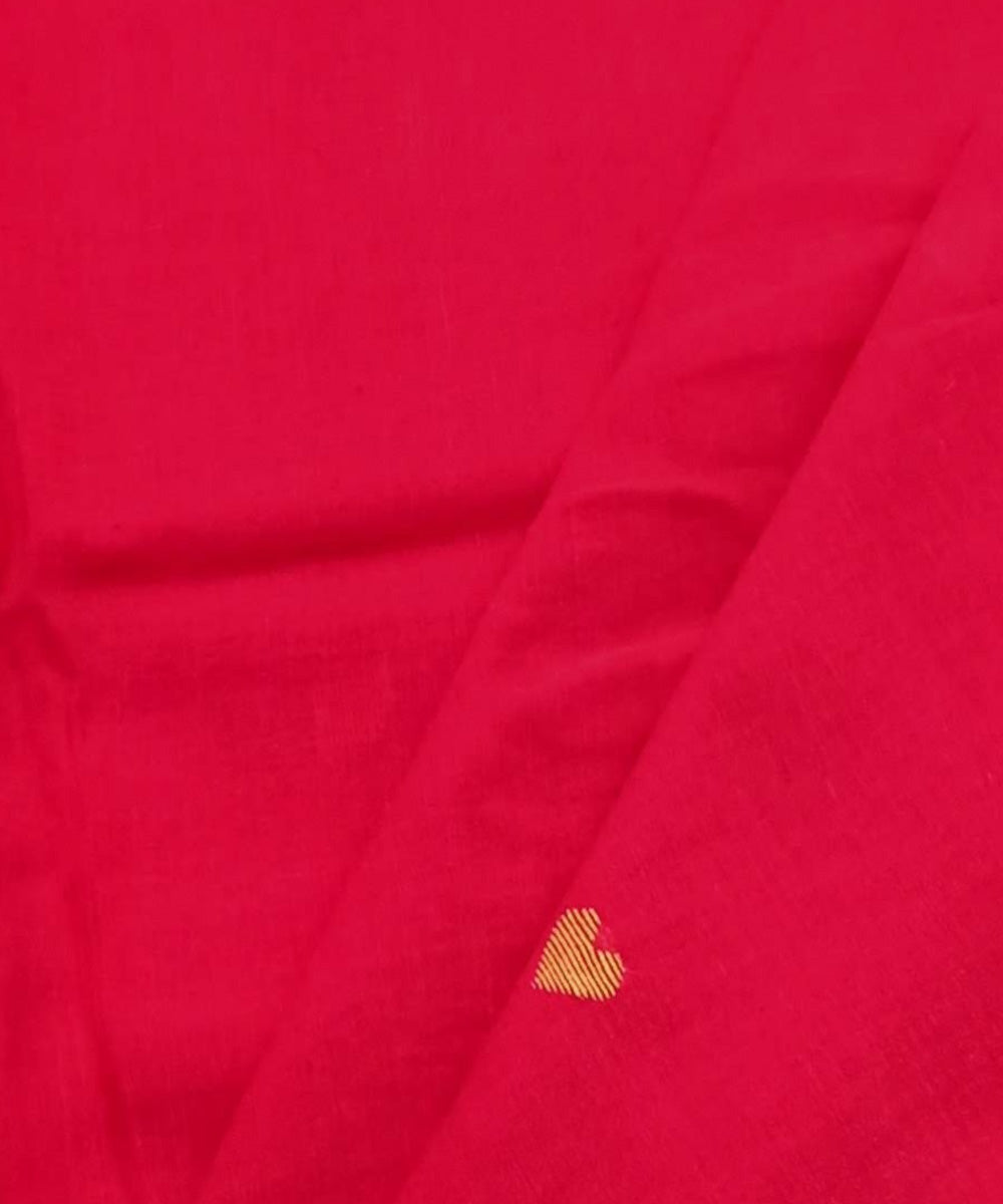 Red handwoven cotton jamdani fabric