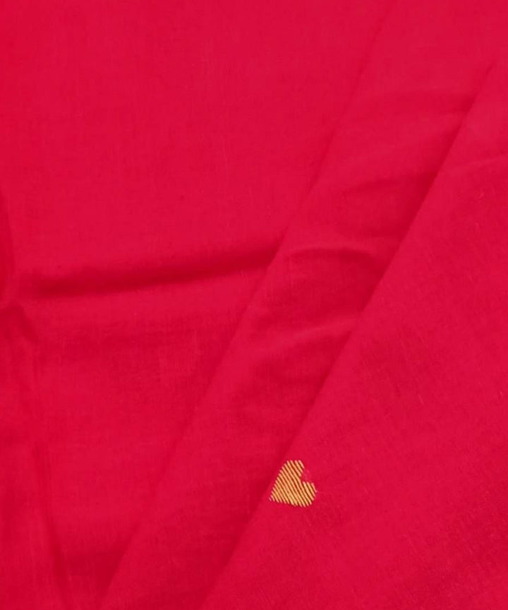 Red handwoven cotton jamdani fabric