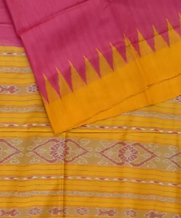 Yellow red silk handloom gopalpur saree