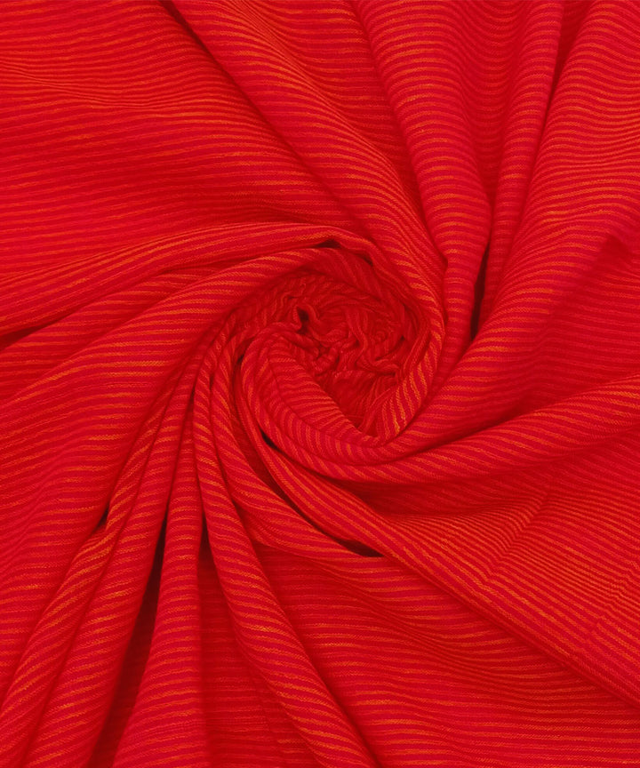 Red yellow handwoven cotton fabric