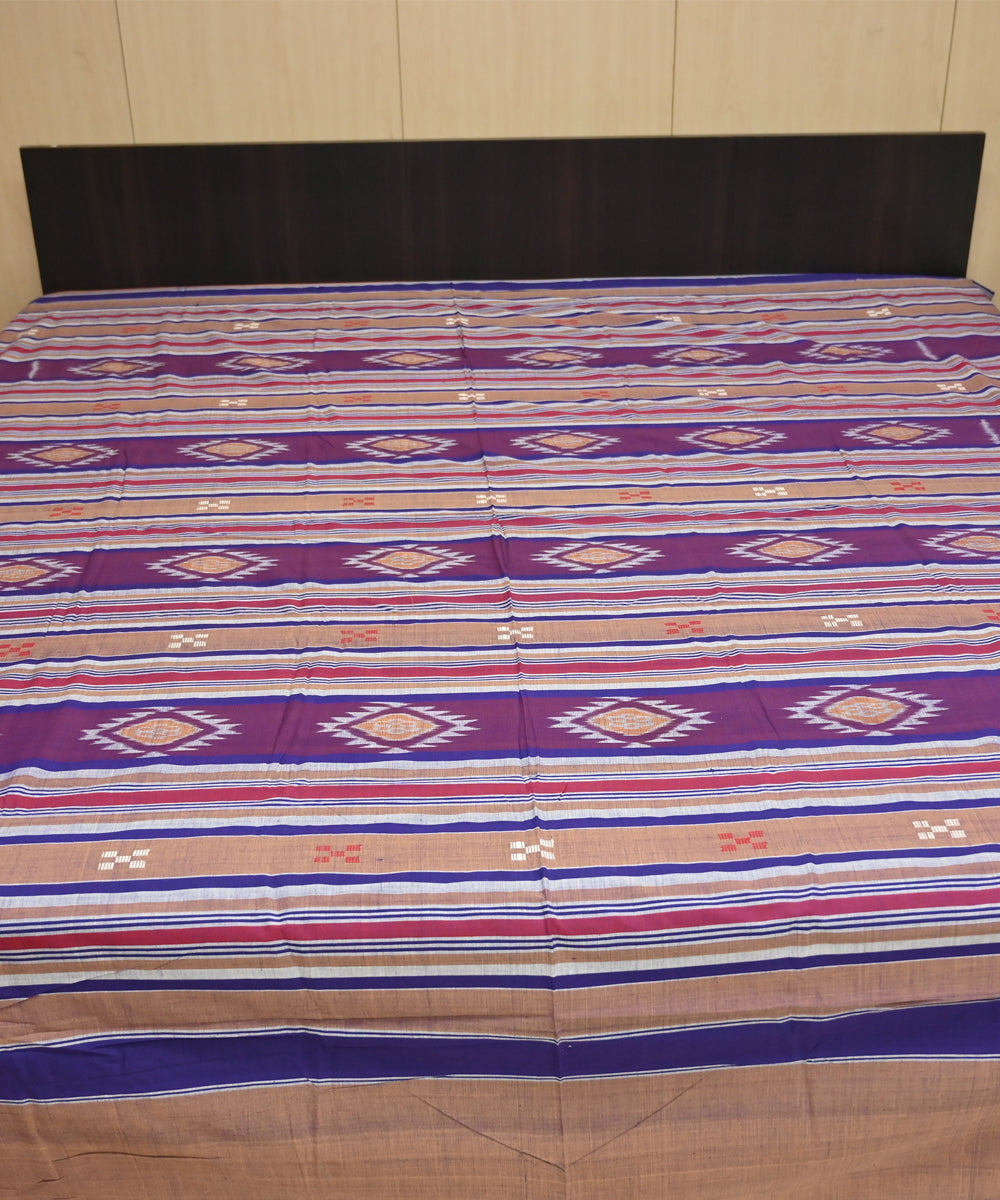Copper rose multicolour handmade sambalpuri cotton bedsheet
