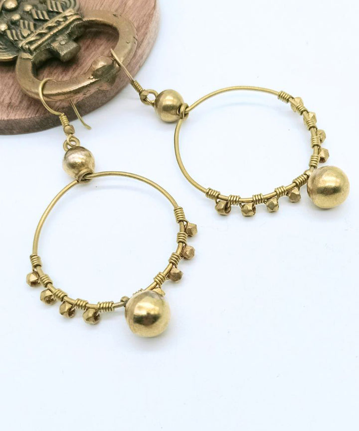 Golden dhokra brass handcrafted earring