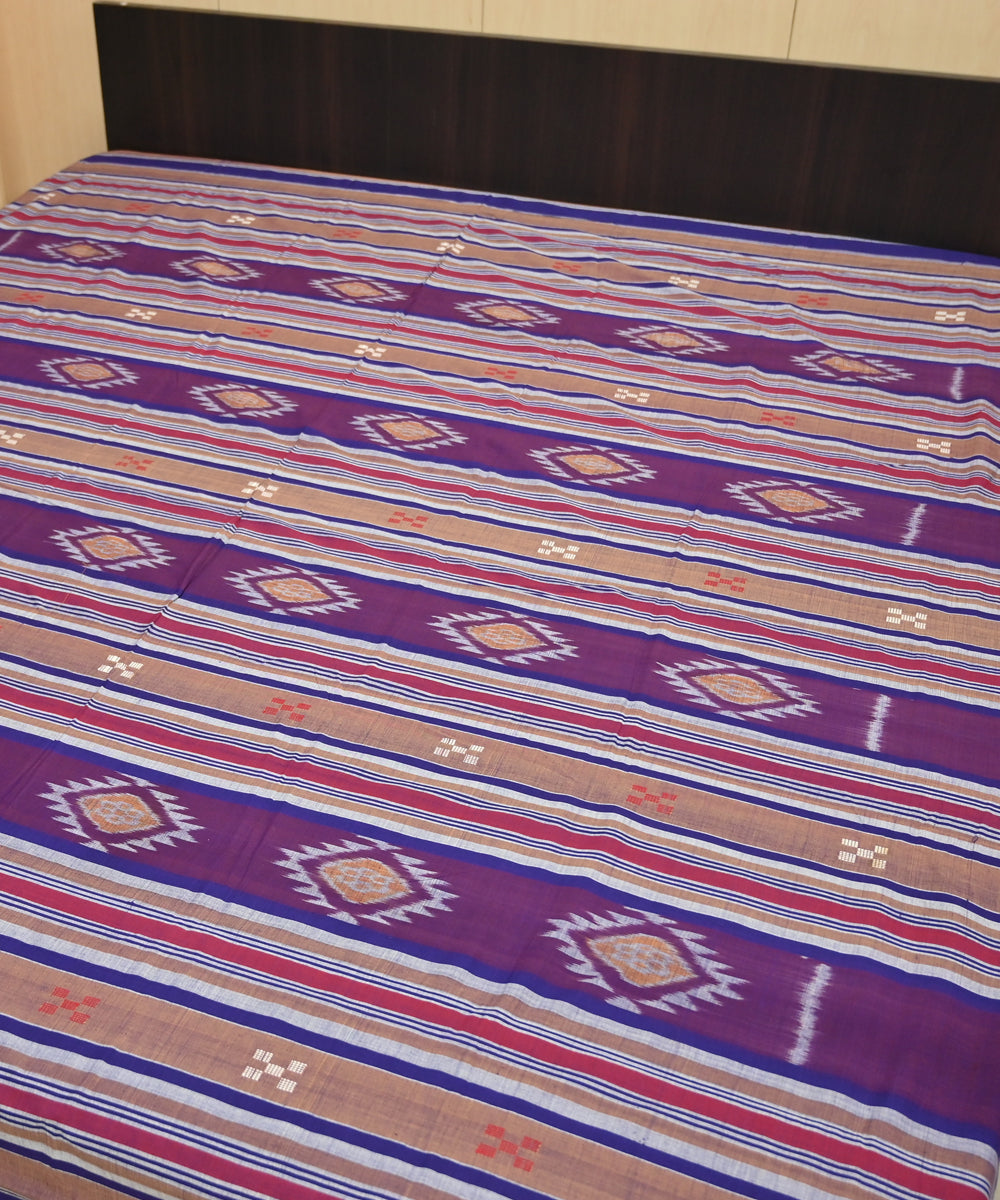 Copper rose multicolour handmade sambalpuri cotton bedsheet