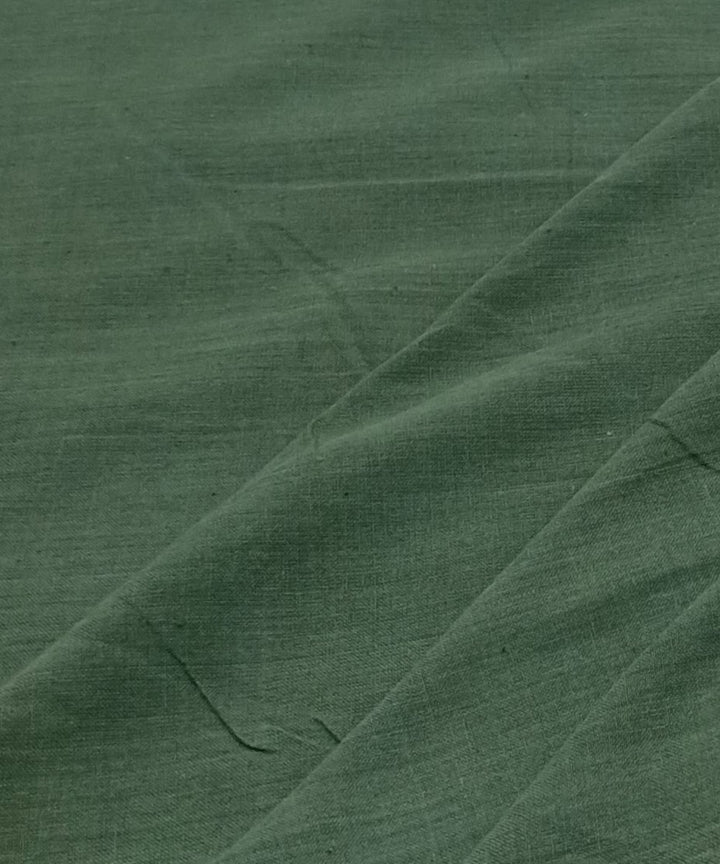Deep green natural dyed handwoven cotton fabric