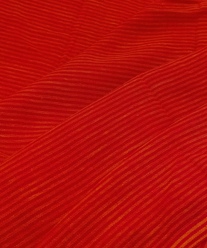 Red yellow handwoven cotton fabric