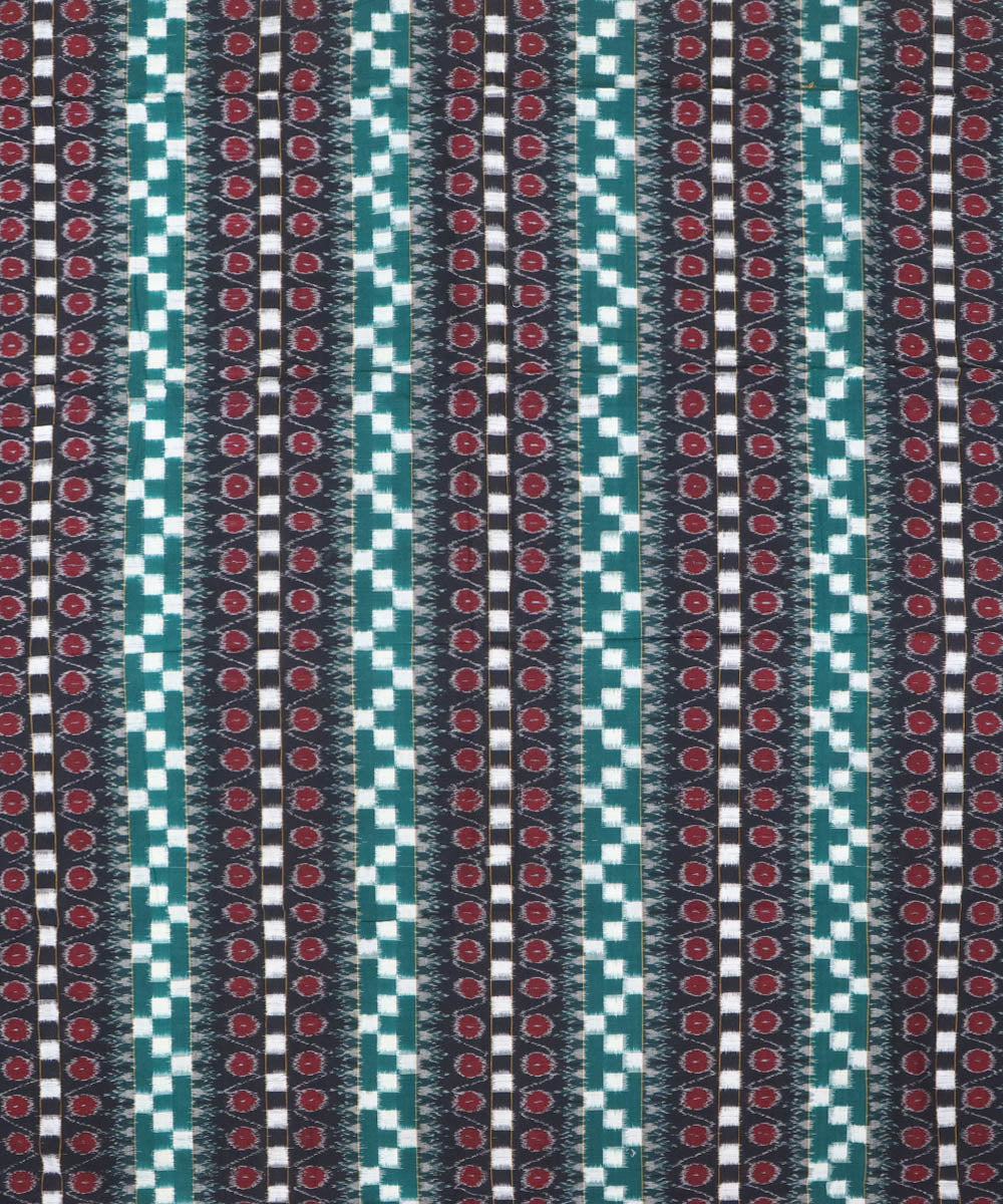 Light sea green multicolor handwoven cotton sambalpuri dress material