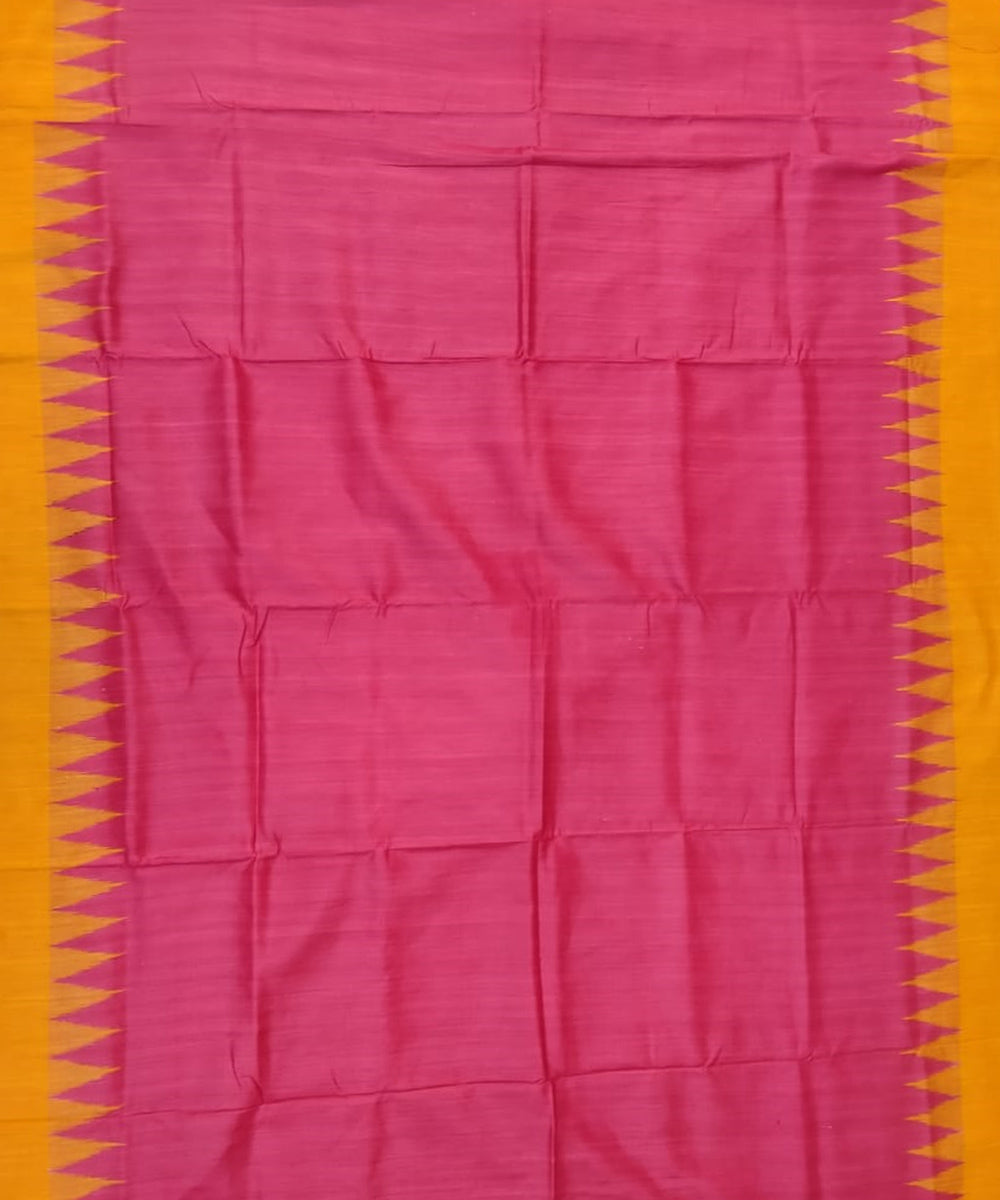 Yellow red silk handloom gopalpur saree