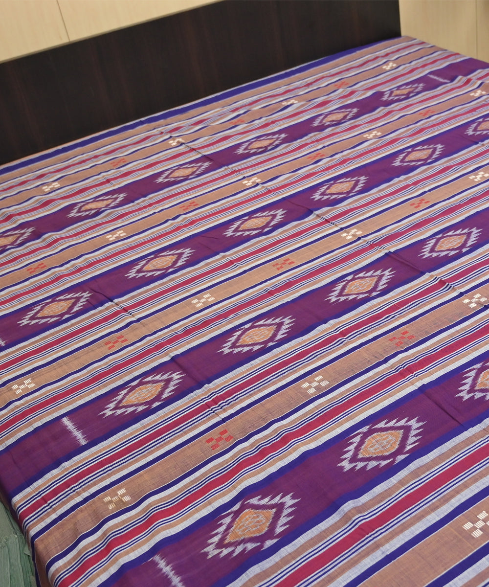 Copper rose multicolour handmade sambalpuri cotton bedsheet