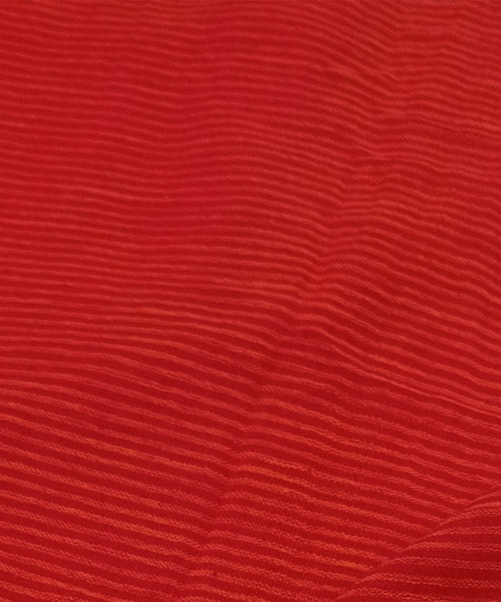 Red yellow handwoven cotton fabric
