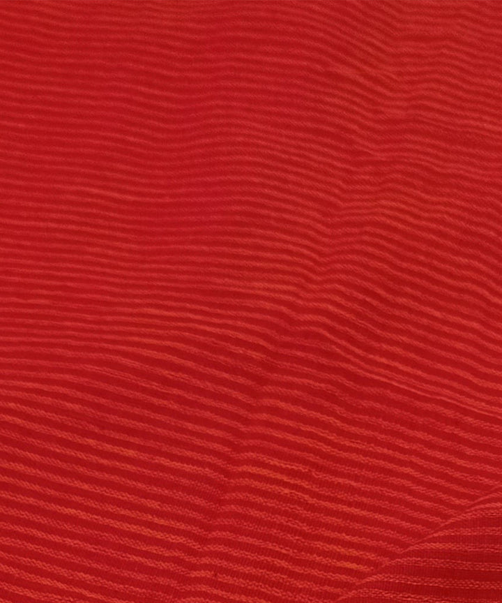 Red yellow handwoven cotton fabric
