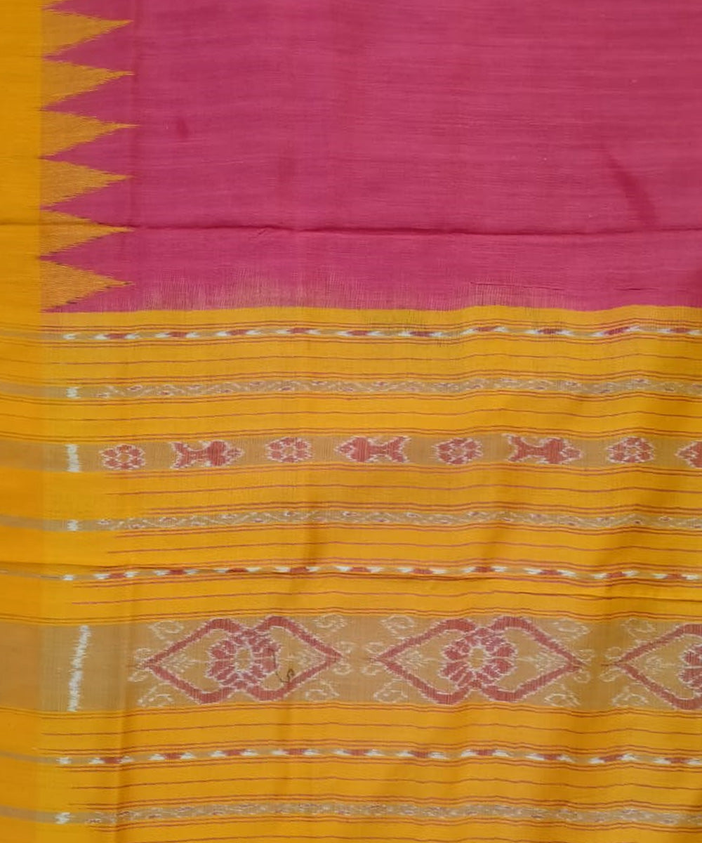 Yellow red silk handloom gopalpur saree