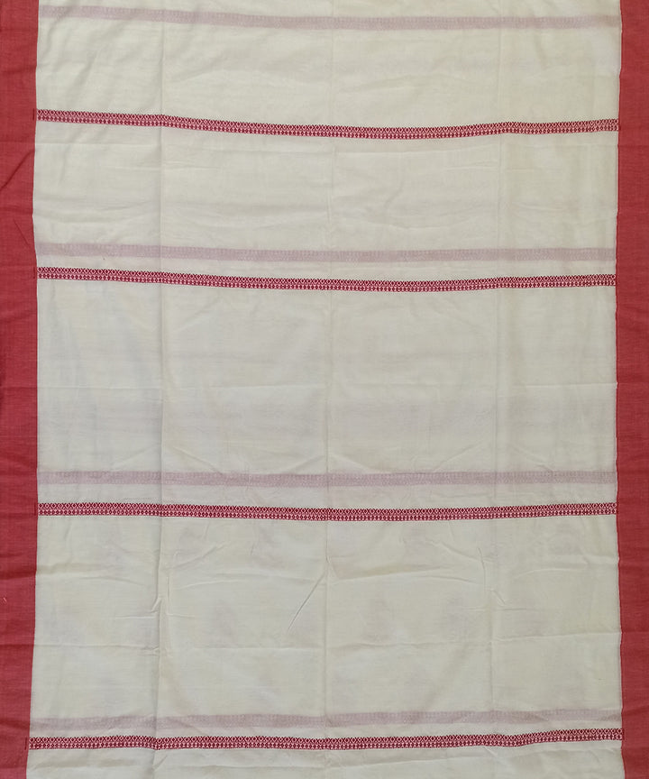 White red bengal cotton handloom saree