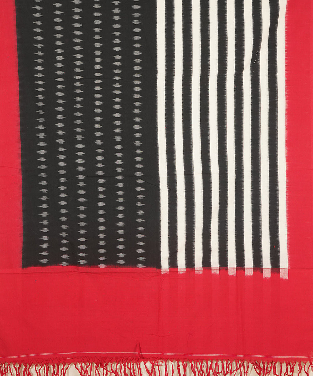 3pc Red black handloom cotton pochampally ikat dress material