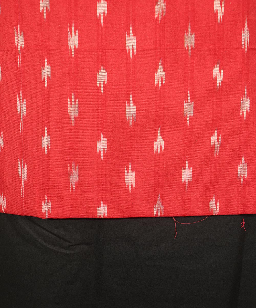 3pc Red black handloom cotton pochampally ikat dress material