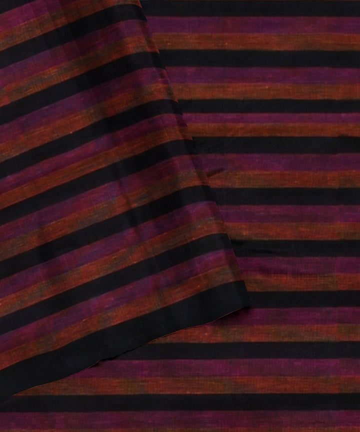 Black orange handloom cotton bengal saree