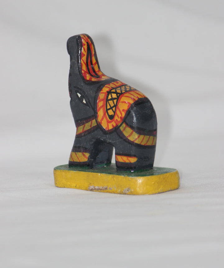 Grey wooden hand printed sambalpuri toy