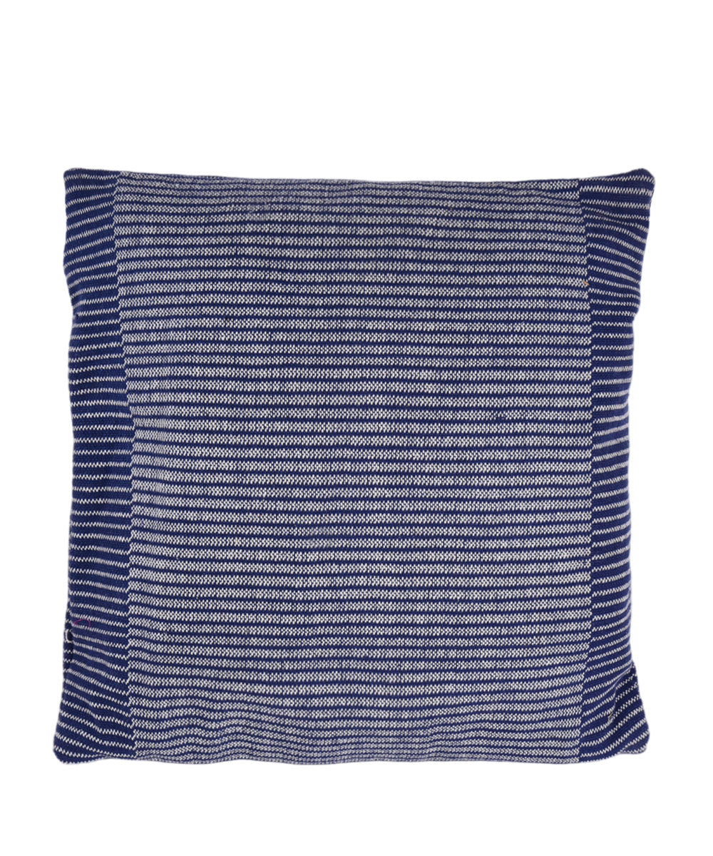 Dark blue handmade cotton fabric cushion cover