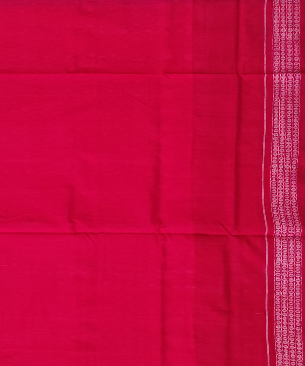 Grey red handloom cotton sambalpuri saree