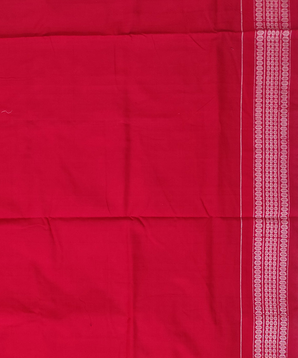 Deep chocolate brown red cotton handloom sambalpuri saree