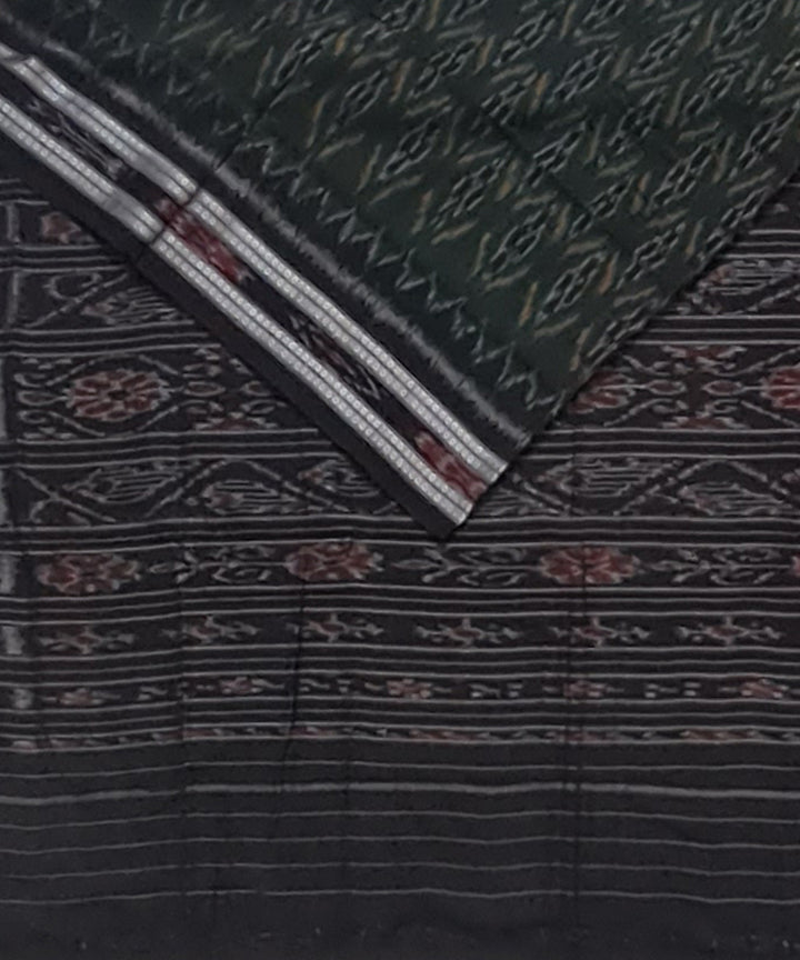 Dark green black cotton handloom sambalpuri saree