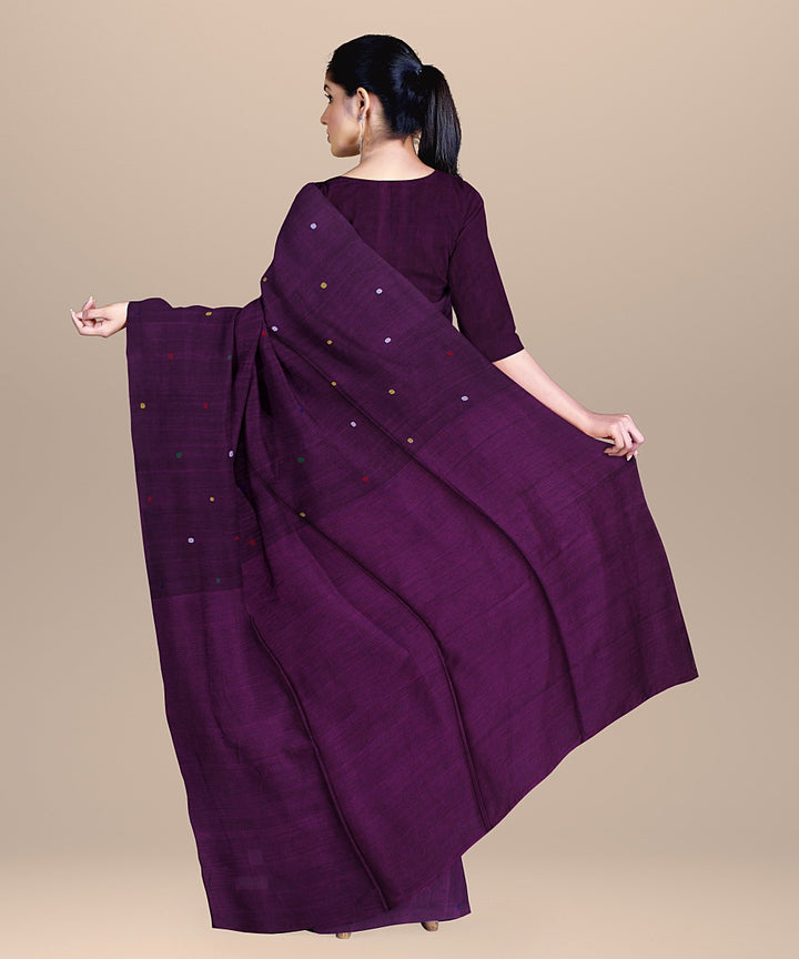 Purple handloom cotton bengal saree