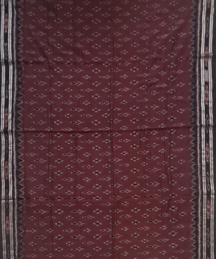 Maroon black bandhabichitra handloom nuapatna cotton saree