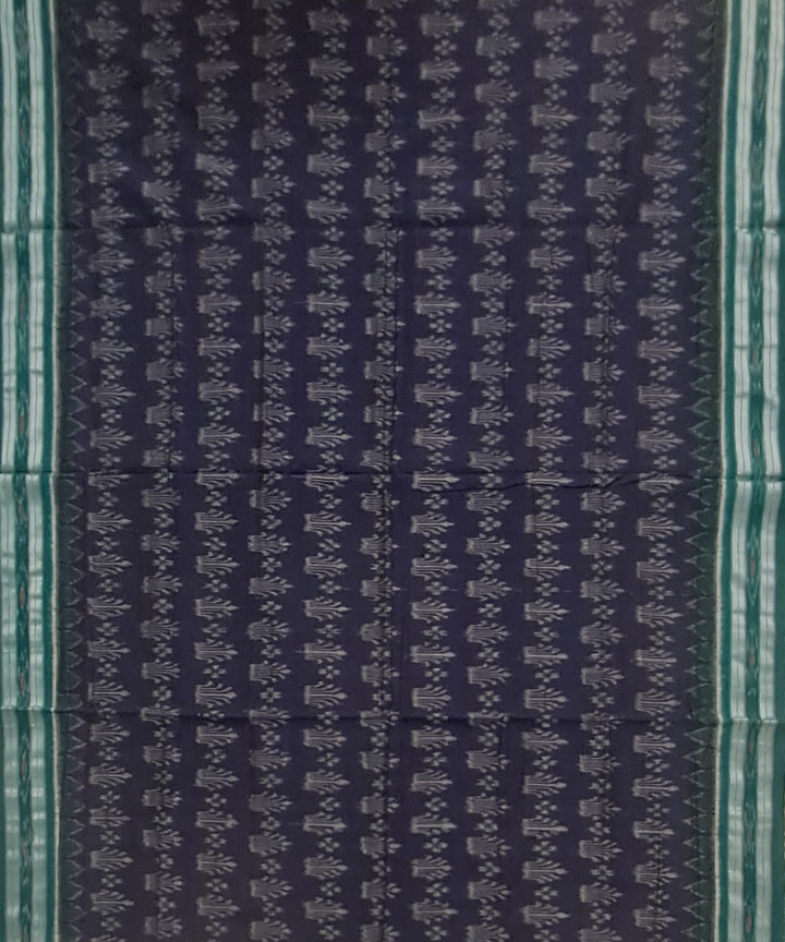 Navy blue deep green cotton handloom nuapatna saree