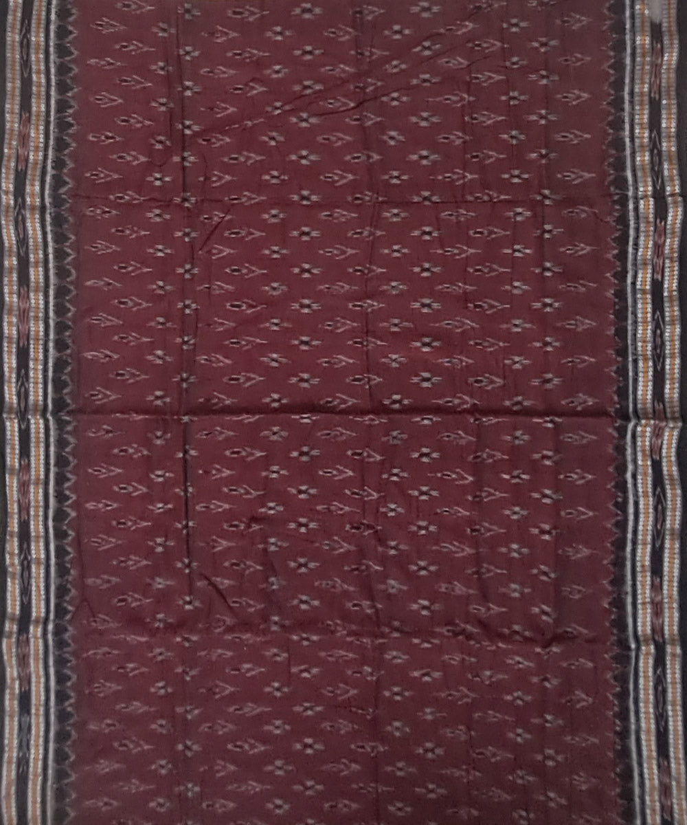 Maroon black handloom nuapatna cotton saree