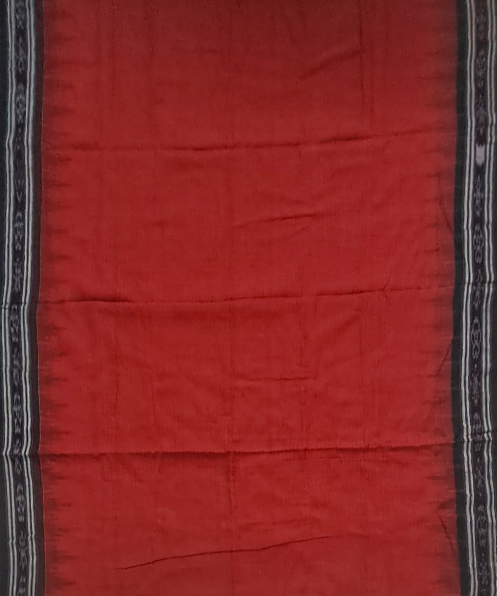 Red black temple border handloom nuapatna cotton saree