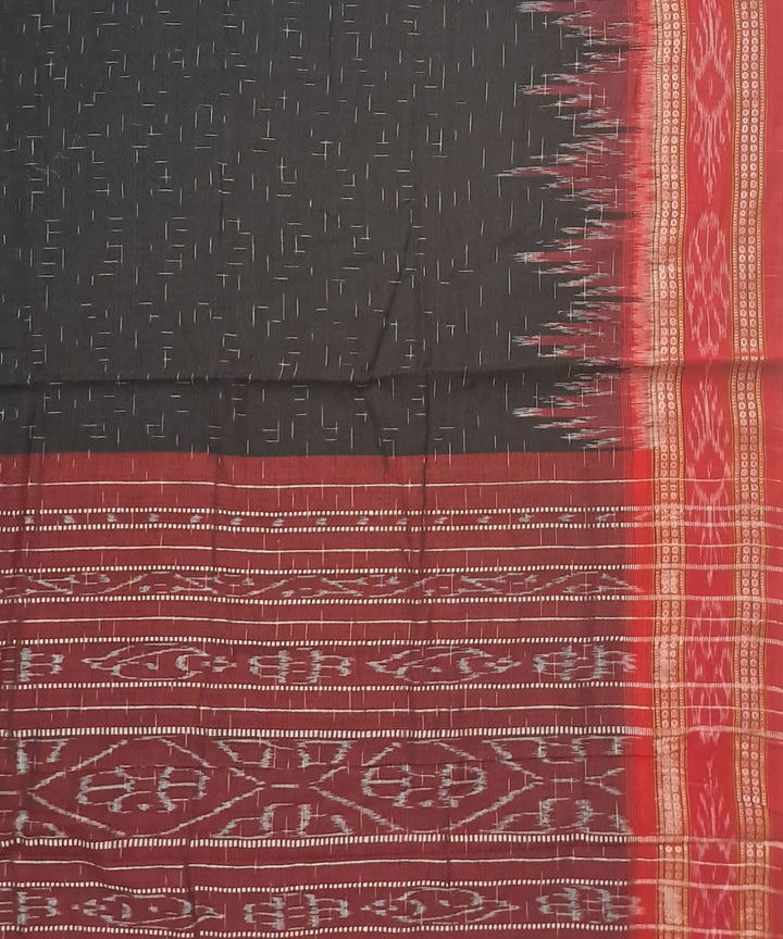 Black maroon temple border handloom nuapatna cotton saree