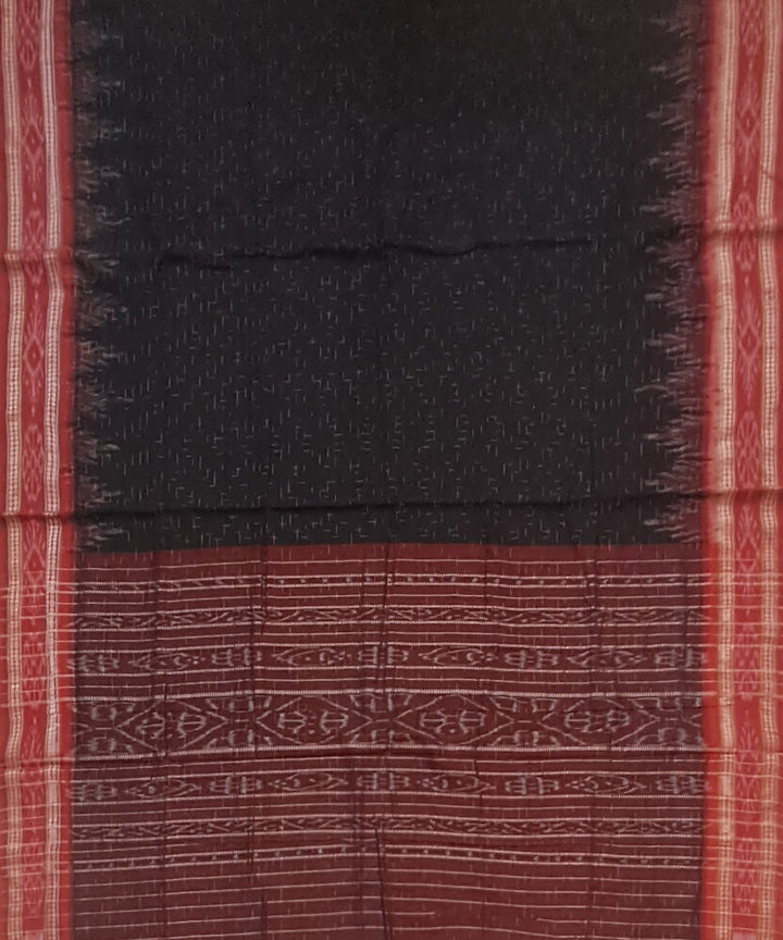 Black maroon temple border handloom nuapatna cotton saree