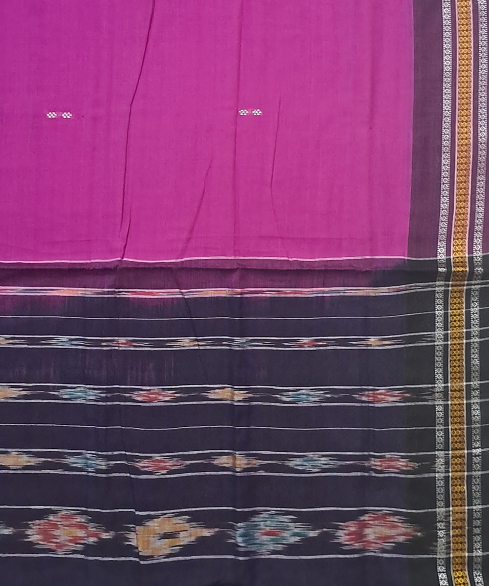 Purple black cotton handloom nuapatna saree