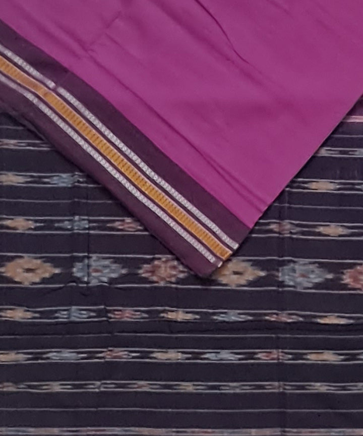 Purple black cotton handloom nuapatna saree