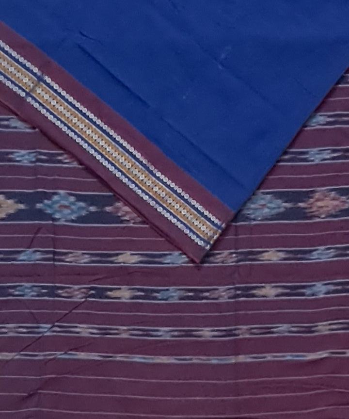 Navy blue maroon cotton handloom nuapatna saree